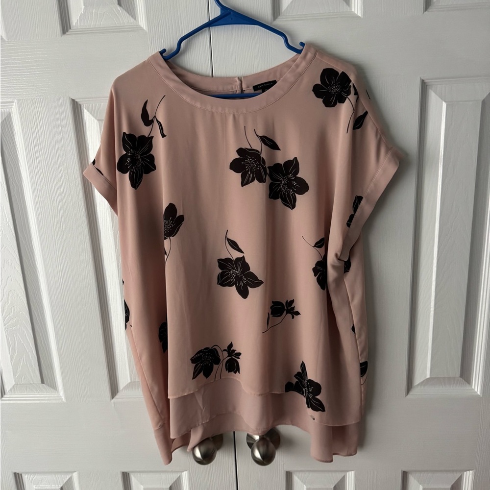 Floral Blouse Ann Taylor - Pink and Black